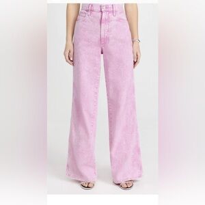 Amo Peony Pink High Rise Wide Leg Frida Jean 28 NEW